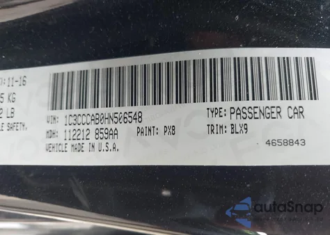 2017 Chrysler 200 Limited Platinum z USA, uszkodzony, nr VIN 1C3CCCAB0HN506548